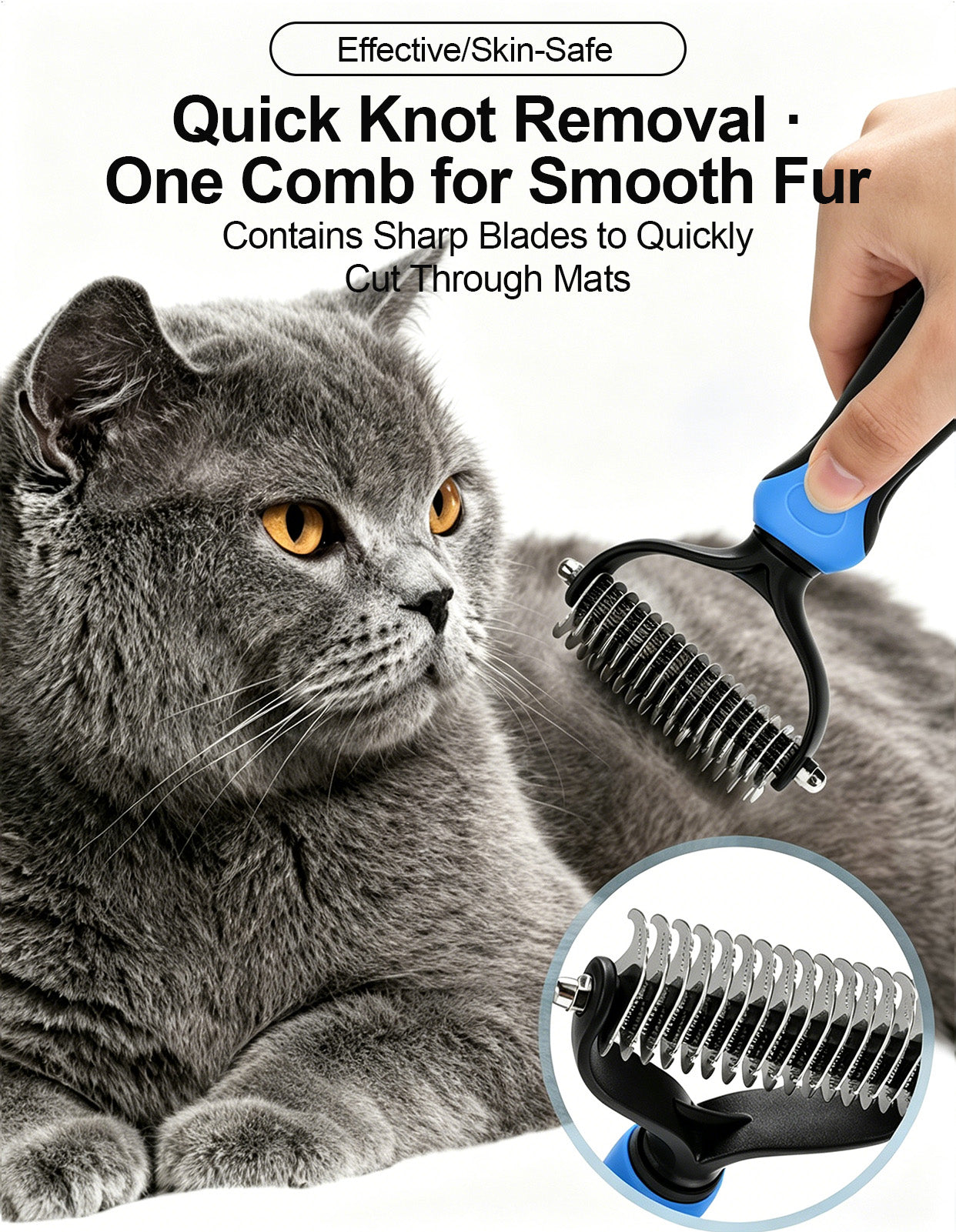Limited-Time Offer | 🐶🐱Billhol® Double-Sided Pet Grooming Comb – Gentle Detangling & Shedding Tool for Dogs & Cats