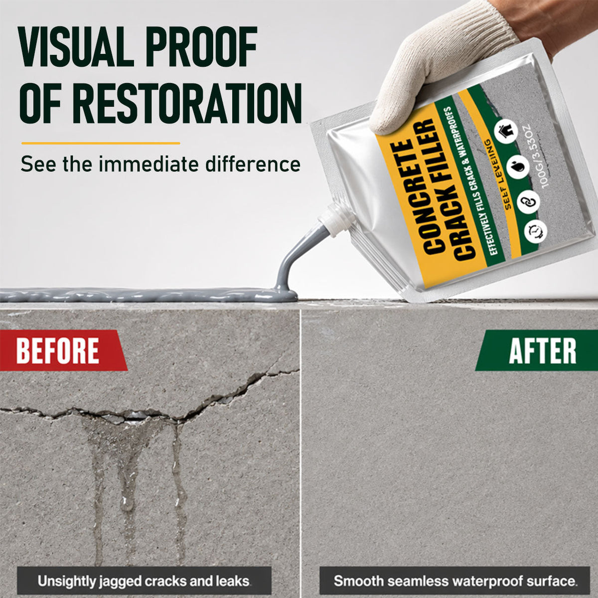 🔥 50% OFF | SVOZK® Waterproof Concrete Crack Filler & Sealant 🛠️