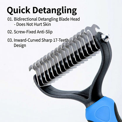 Limited-Time Offer | 🐶🐱Billhol® Double-Sided Pet Grooming Comb – Gentle Detangling & Shedding Tool for Dogs & Cats