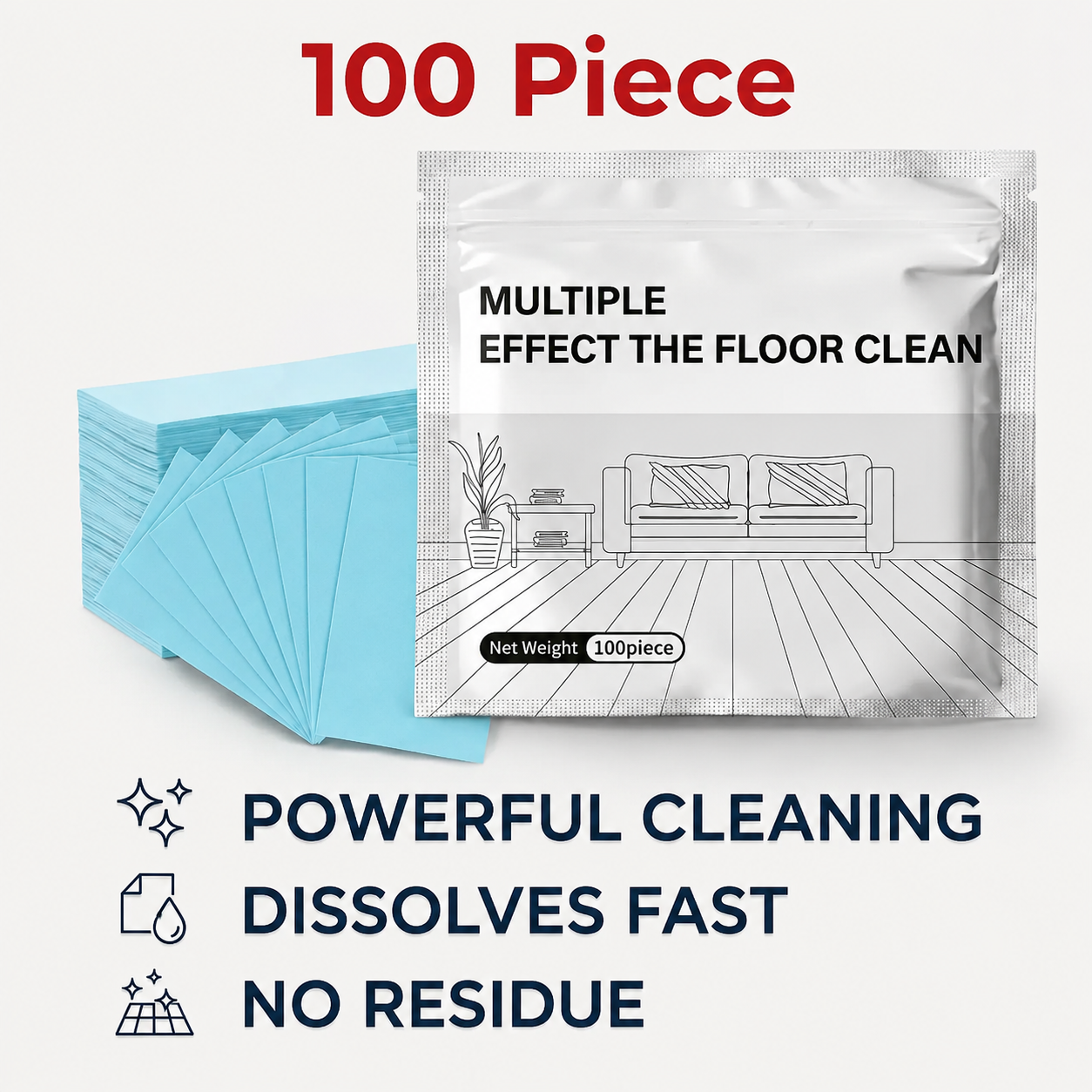 🦘🎁IEY® 100 Piece Floor Cleaning Tablets Multi-Surface Antibacterial Cleaner for Hardwood, Tile & Laminate