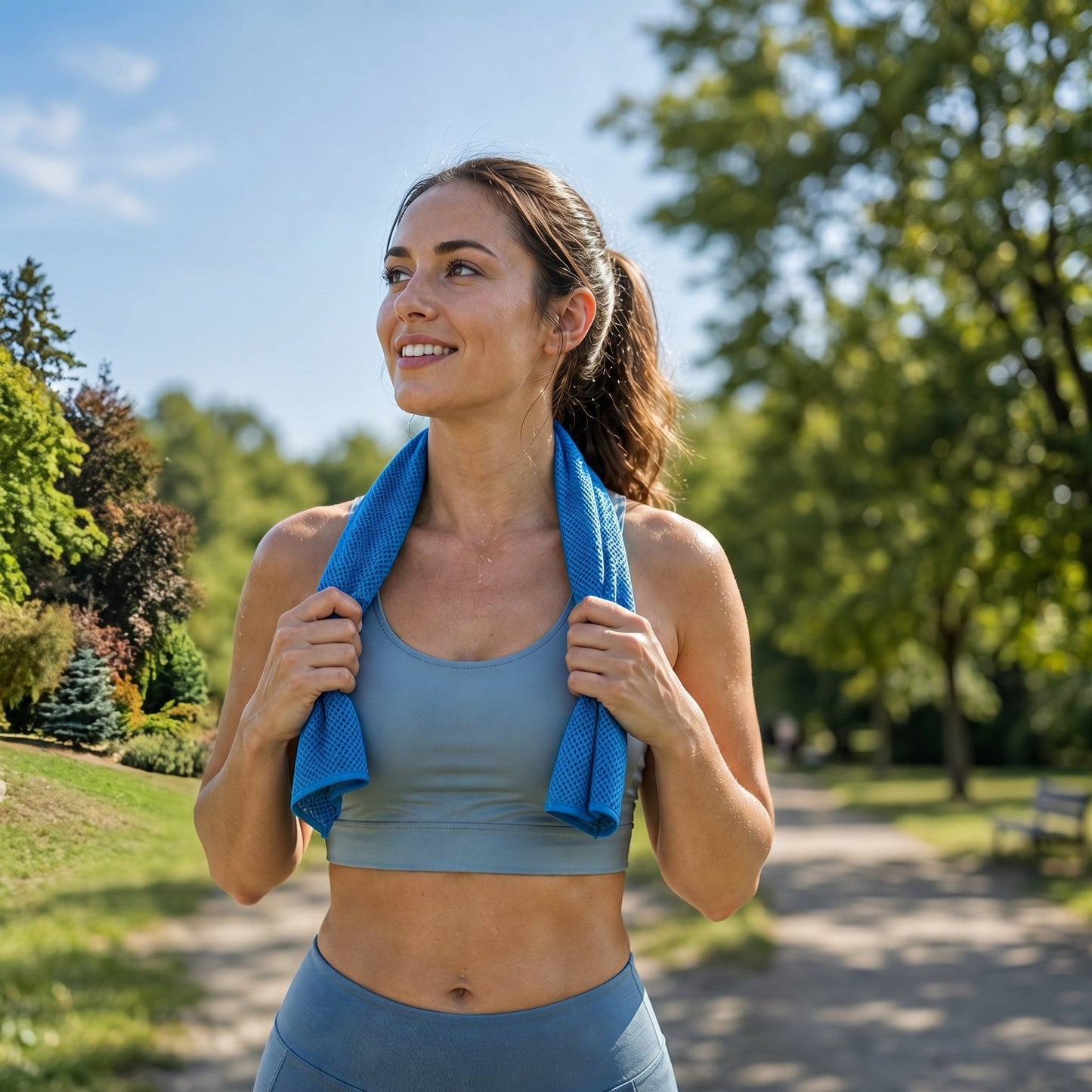 LUCKYSONG® CoolFlex Pro Cooling Towel Kit — Upgraded cooling comfort with a soft ventilated silicone case, made for workouts, travel, hiking, and hot weather.