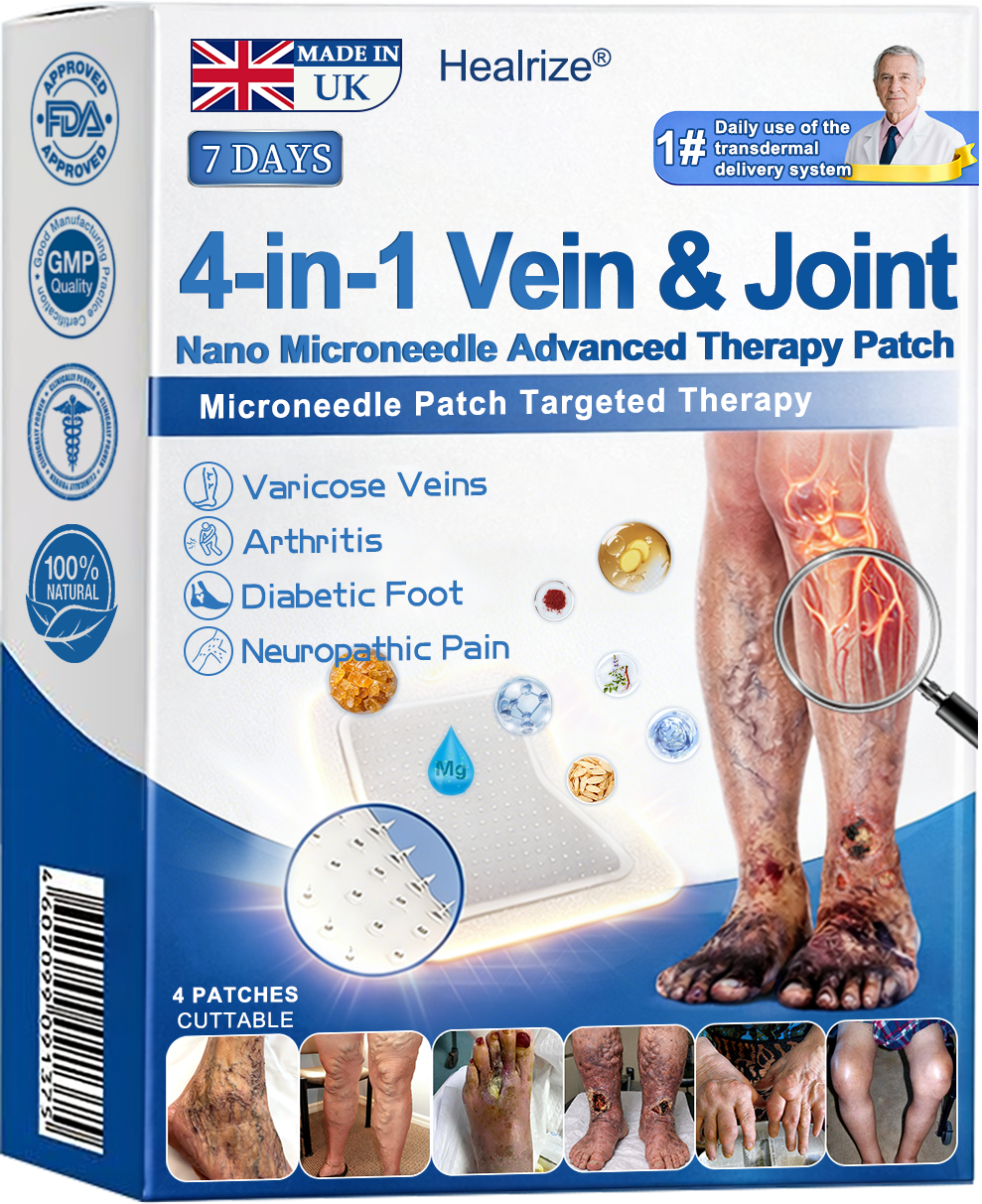Healrize® 🛒4-in-1 Vein & Joint Nano Microneedle Advanced Therapy Patch🔥Instant Relief, Long-Term Results