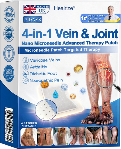 Healrize® 🛒4-in-1 Vein & Joint Nano Microneedle Advanced Therapy Patch🔥Instant Relief, Long-Term Results