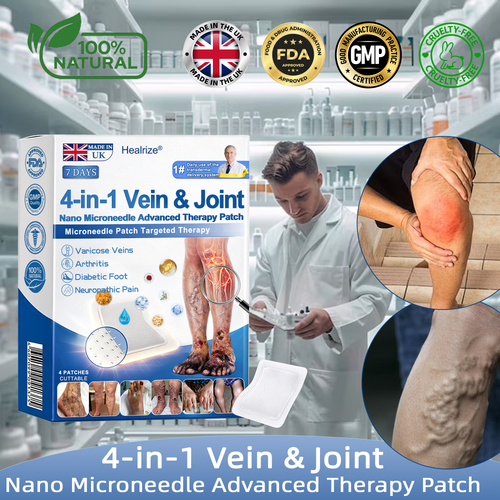 Healrize® 🛒4-in-1 Vein & Joint Nano Microneedle Advanced Therapy Patch🔥Instant Relief, Long-Term Results