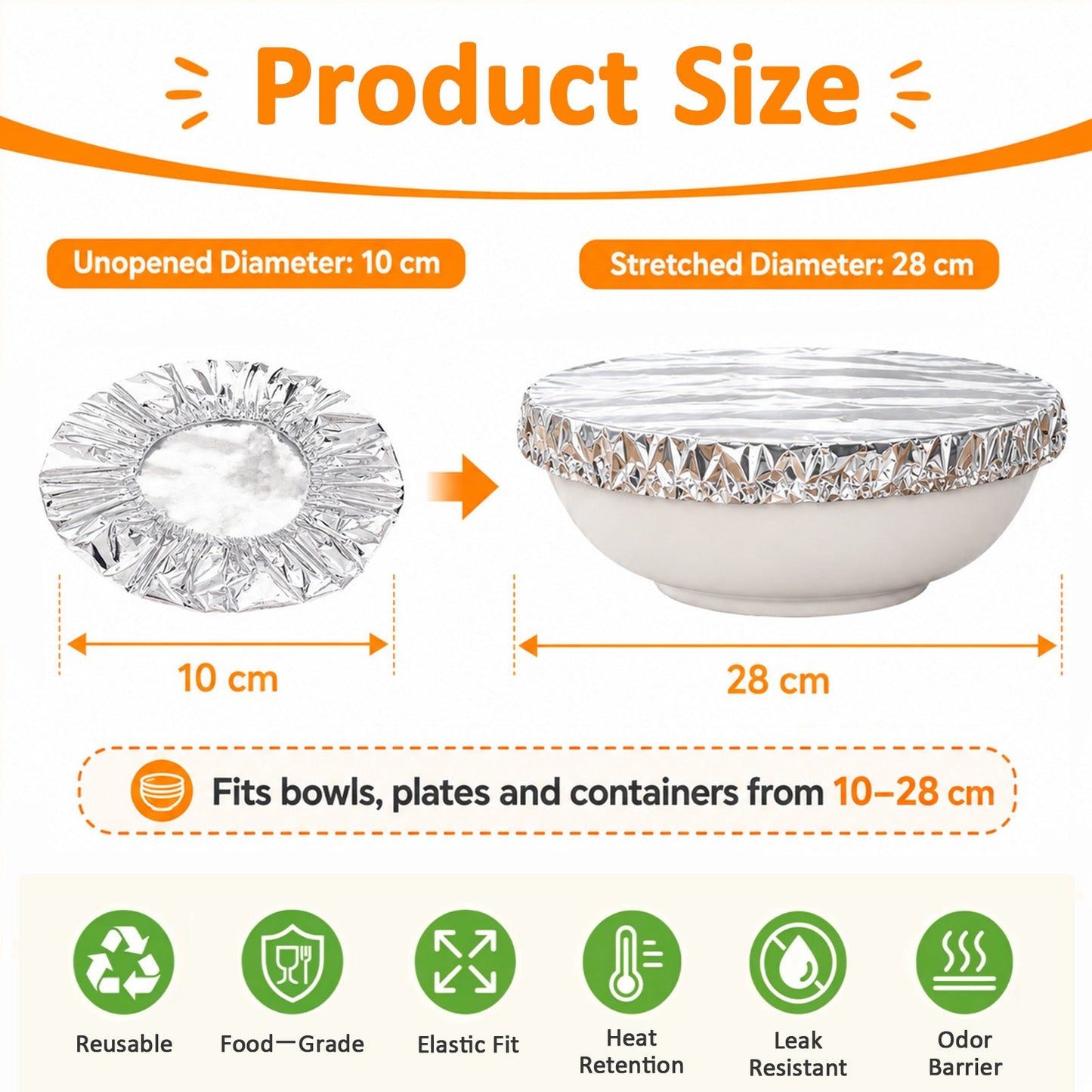 ✨SVOZK® Reusable Elastic Foil Food Covers – Keep Food Fresh, Warm & Protected 🍽️