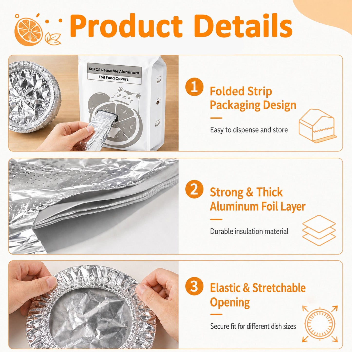✨SVOZK® Reusable Elastic Foil Food Covers – Keep Food Fresh, Warm & Protected 🍽️