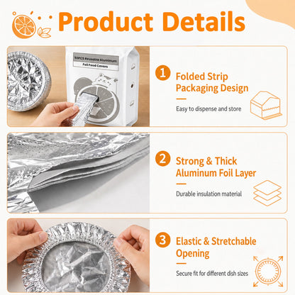 ✨SVOZK® Reusable Elastic Foil Food Covers – Keep Food Fresh, Warm & Protected 🍽️