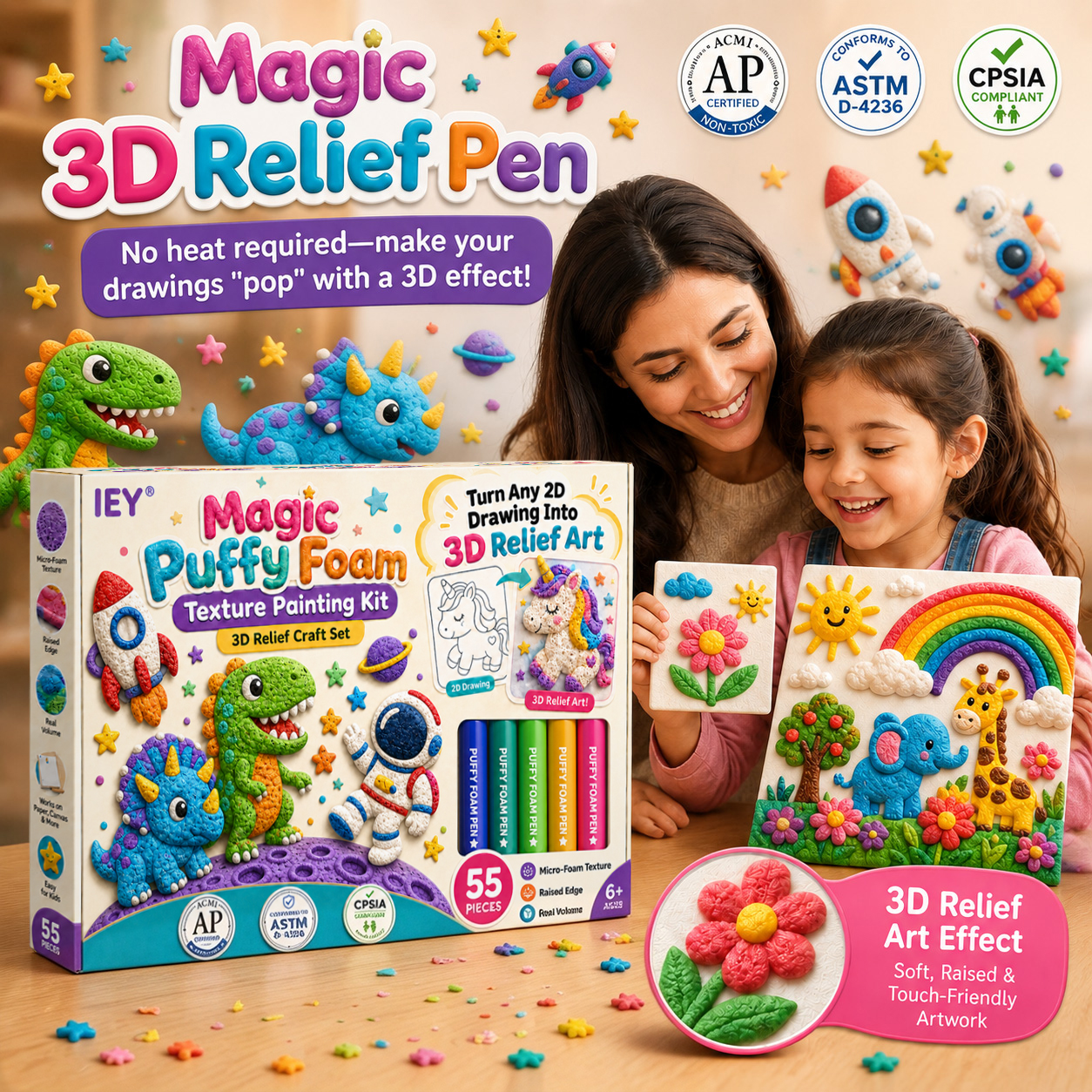 🚨 LAST DAY TO SAVE 50%! ✨ IEY® 3D Relief Art Pen — Watch Your Drawings Rise Into Touchable 3D Art (No Heat Needed!)🎨