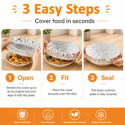 ✨SVOZK® Reusable Elastic Foil Food Covers – Keep Food Fresh, Warm & Protected 🍽️