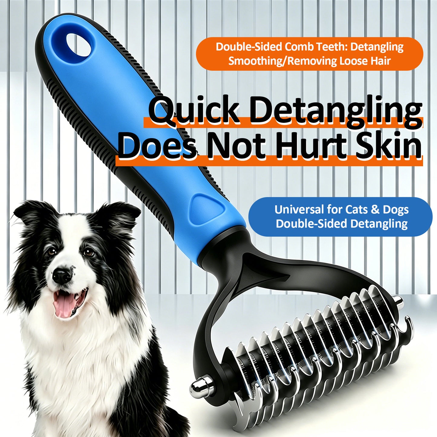 Limited-Time Offer | 🐶🐱Billhol® Double-Sided Pet Grooming Comb – Gentle Detangling & Shedding Tool for Dogs & Cats