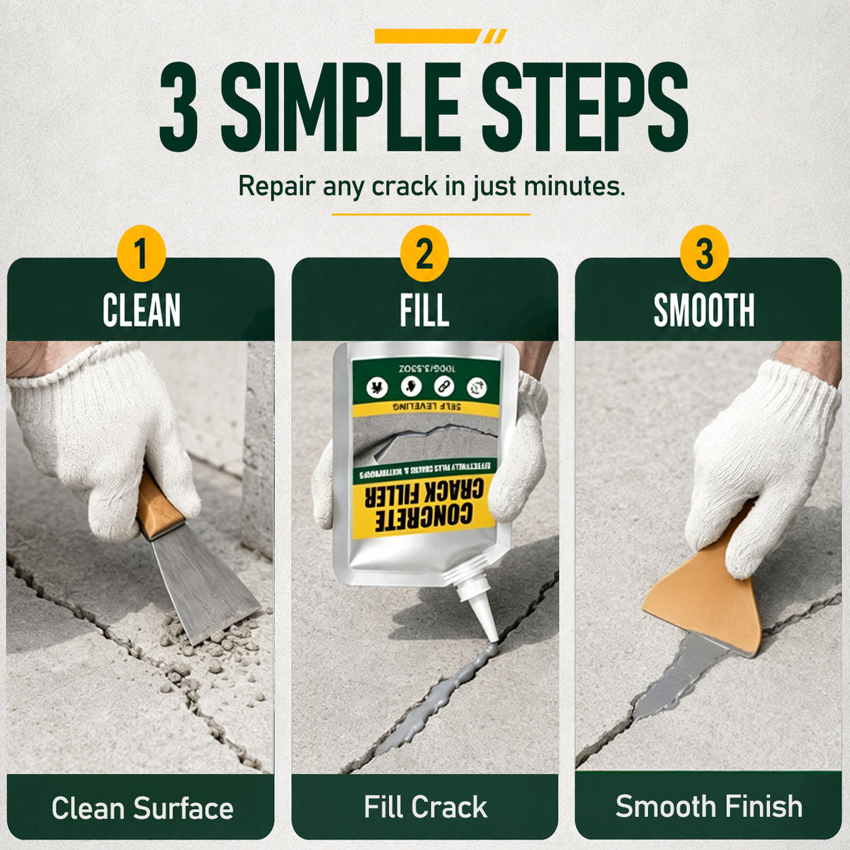 🔥 50% OFF | SVOZK® Waterproof Concrete Crack Filler & Sealant 🛠️