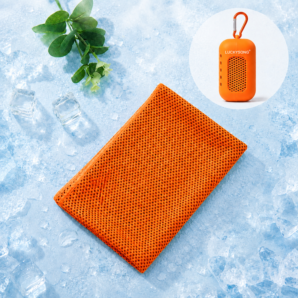 LUCKYSONG® CoolFlex Pro Cooling Towel Kit — Upgraded cooling comfort with a soft ventilated silicone case, made for workouts, travel, hiking, and hot weather.