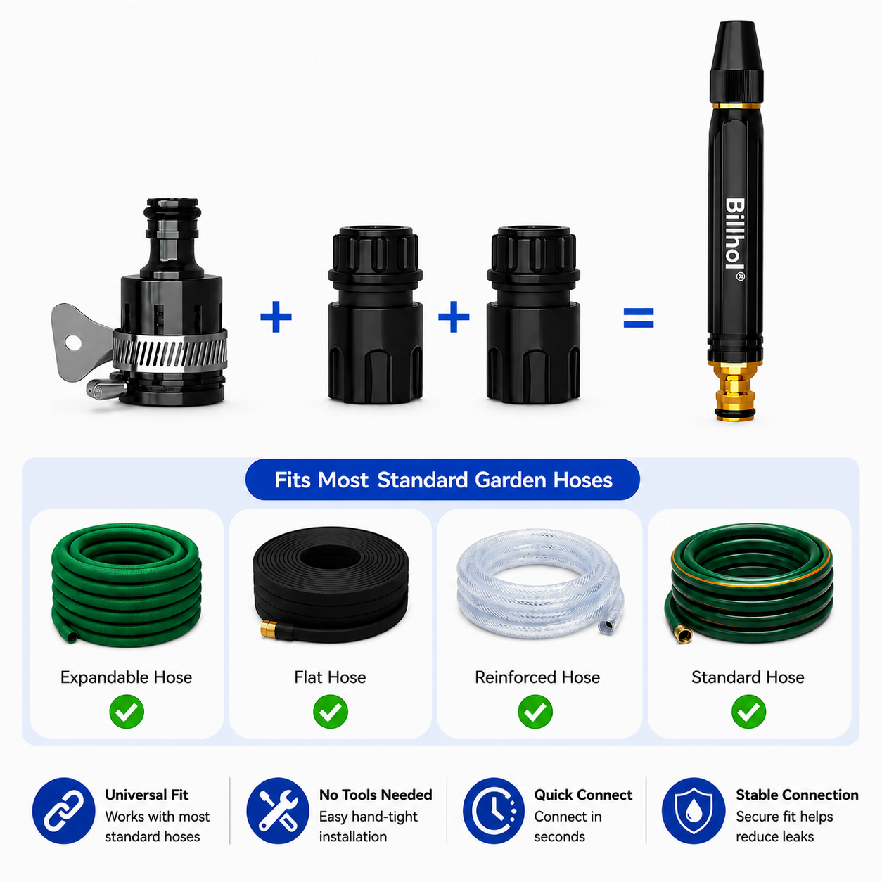 Enjoy 30% OFF Billhol® Universal Connection Kit for High-Pressure Water Gun