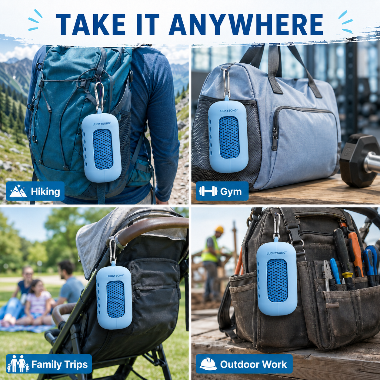 LUCKYSONG® CoolFlex Pro Cooling Towel Kit — Upgraded cooling comfort with a soft ventilated silicone case, made for workouts, travel, hiking, and hot weather.