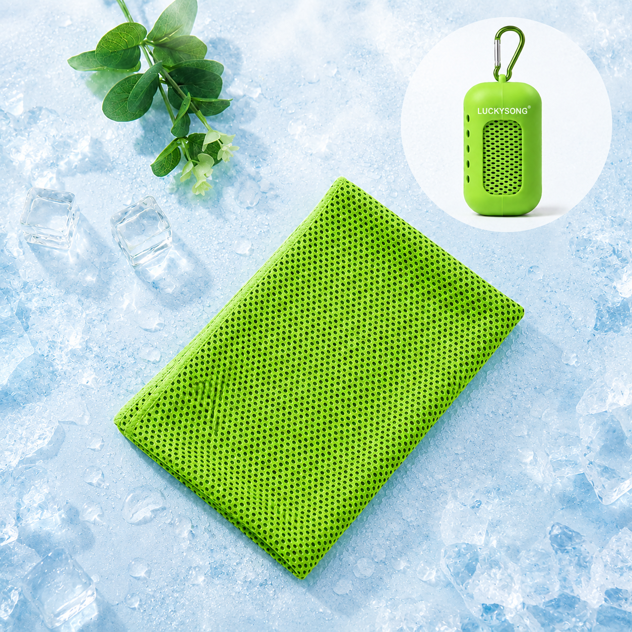 LUCKYSONG® CoolFlex Pro Cooling Towel Kit — Upgraded cooling comfort with a soft ventilated silicone case, made for workouts, travel, hiking, and hot weather.