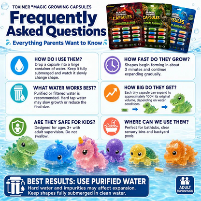 🔥Save 50% Today丨Toaimer® Magic Growing Animal Capsules – Watch Hidden Animals Come to Life in Water 💧