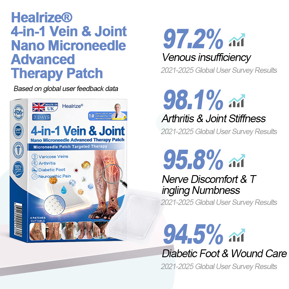 Healrize® 🛒4-in-1 Vein & Joint Nano Microneedle Advanced Therapy Patch🔥Instant Relief, Long-Term Results