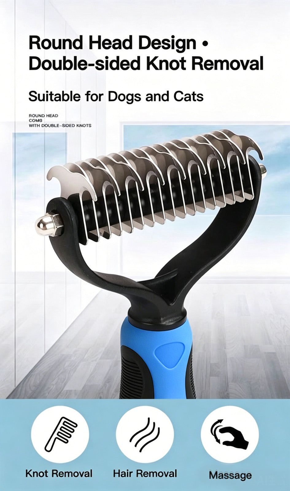 Limited-Time Offer | 🐶🐱Billhol® Double-Sided Pet Grooming Comb – Gentle Detangling & Shedding Tool for Dogs & Cats