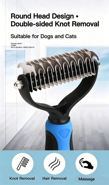 Limited-Time Offer | 🐶🐱Billhol® Double-Sided Pet Grooming Comb – Gentle Detangling & Shedding Tool for Dogs & Cats