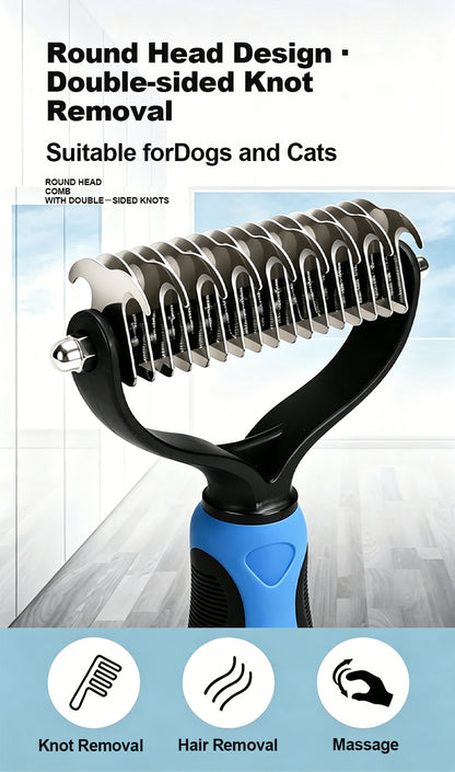 Limited-Time Offer | 🐶🐱Billhol® Double-Sided Pet Grooming Comb – Gentle Detangling & Shedding Tool for Dogs & Cats