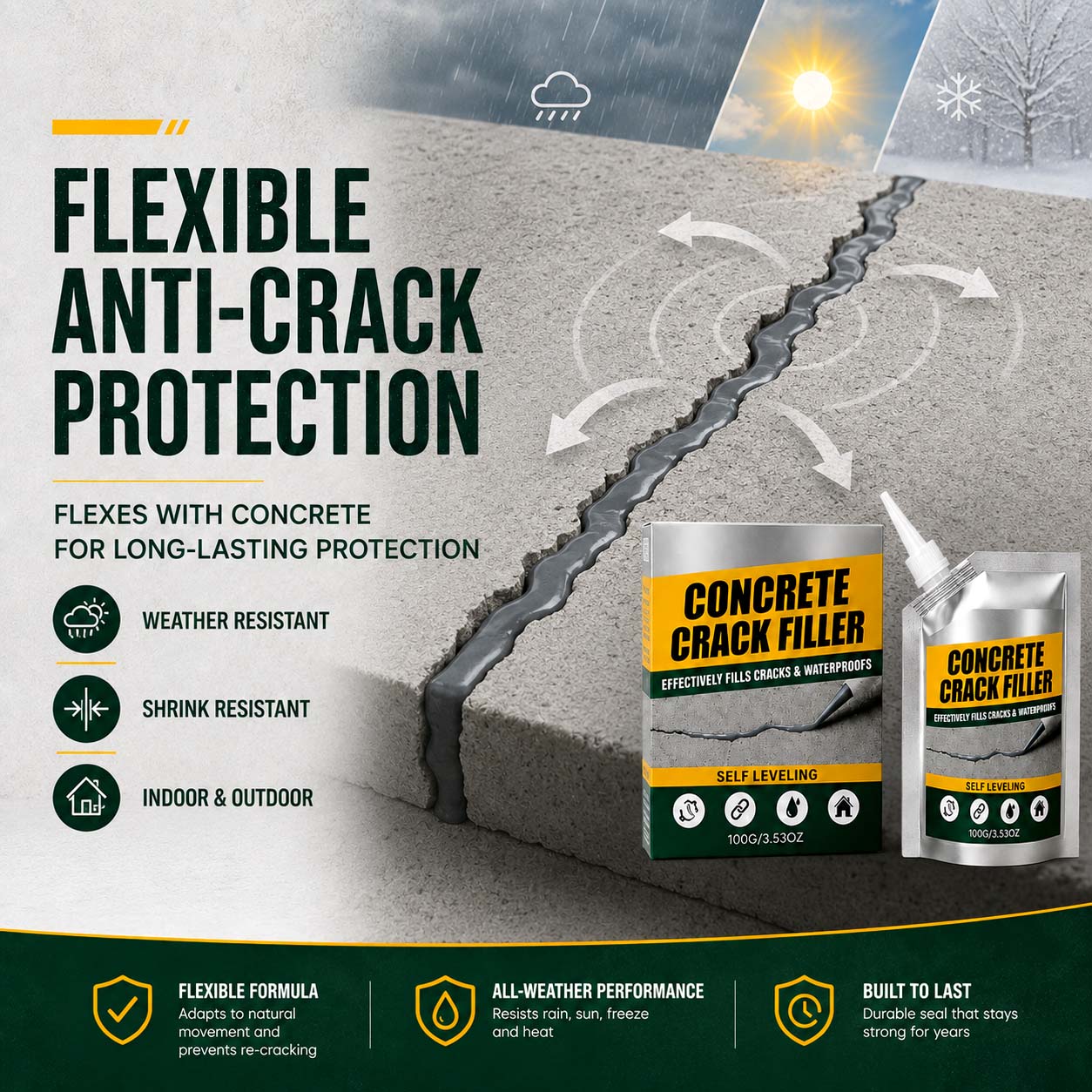 🔥 50% OFF | SVOZK® Waterproof Concrete Crack Filler & Sealant 🛠️