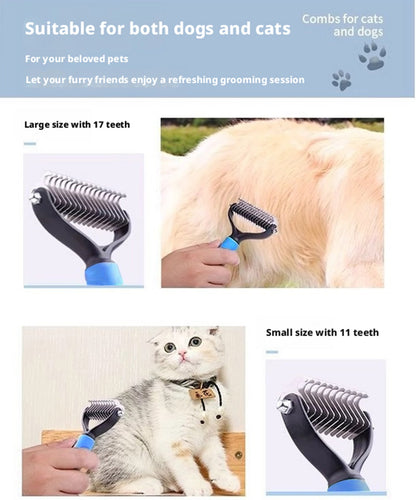 Limited-Time Offer | 🐶🐱Billhol® Double-Sided Pet Grooming Comb – Gentle Detangling & Shedding Tool for Dogs & Cats