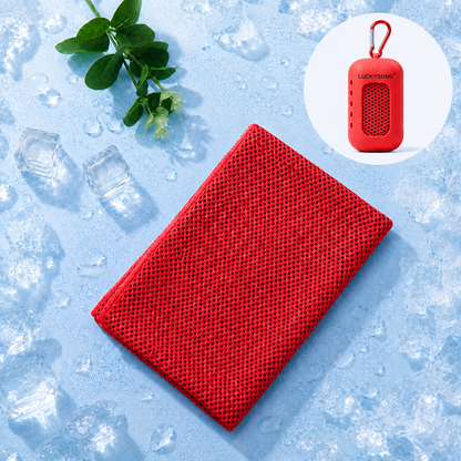 LUCKYSONG® CoolFlex Pro Cooling Towel Kit — Upgraded cooling comfort with a soft ventilated silicone case, made for workouts, travel, hiking, and hot weather.