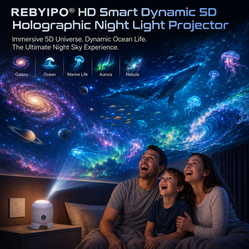 👉Last day 70%off🔥丨REBYIPO® Night Light Projector — Smart 5D Holographic Starry Sky & Ocean Projector 🌠