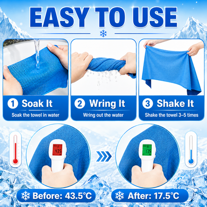 LUCKYSONG® CoolFlex Pro Cooling Towel Kit — Upgraded cooling comfort with a soft ventilated silicone case, made for workouts, travel, hiking, and hot weather.