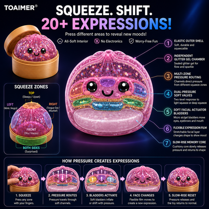 🚨 LAST DAY TO SAVE 50%！丨Toaimer ® Magic Face-Changing Dumpling Squishy🥟